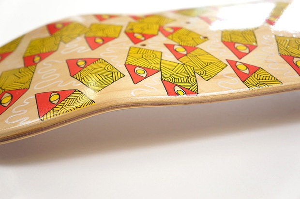 Prism Deck - Skateboard - skateboard art, skateboard deck, hand drawn, hand painted, geometric art