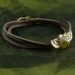 Flying Pig Bracelet - Bronze Flying Pig on Leather Bracelet