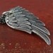 Angel Wing Necklace Antique Silver Angel Wing Pendant on 32" Gunmetal Chain