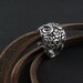 Day of the Dead Bracelet Antique Silver Day of the Dead Leather Bracelet