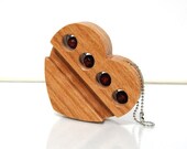 Moblie Heart Wood iPhone / Gadget Stand - Solid Oak Dock / Holder - Keychain - Made to Order