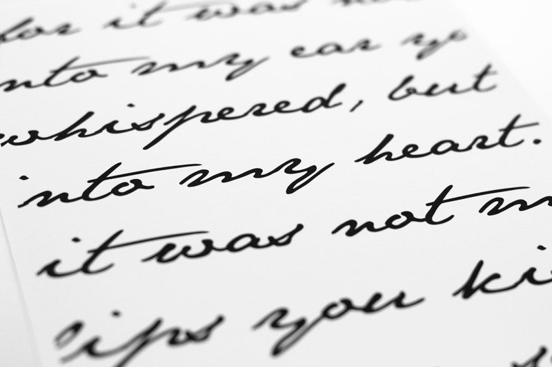 Custom Script Quote or Song Lyrics Personalized Typography Art Print / Giclee Wall Art Poster Digital Print / 8x10