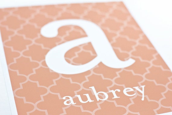Custom Letter and Name Art Print / Wall Art Digital Print / Choose your Colors & Background / 8x10