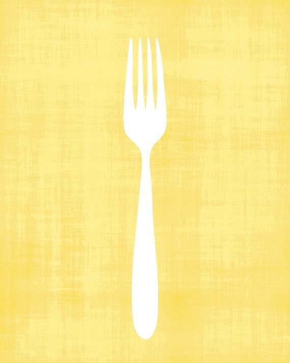 Utensil Set of 3 Art Prints / Choose your Colors / 8x10 / Wall Art Poster