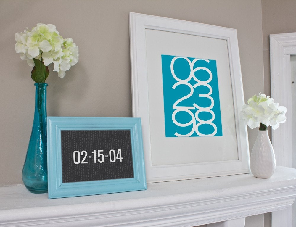 Custom Date Art Print / Typographic Personalized Anniversary Gift / 8x10 Graphic Digital Print / Wall Art Poster / Design Your Own