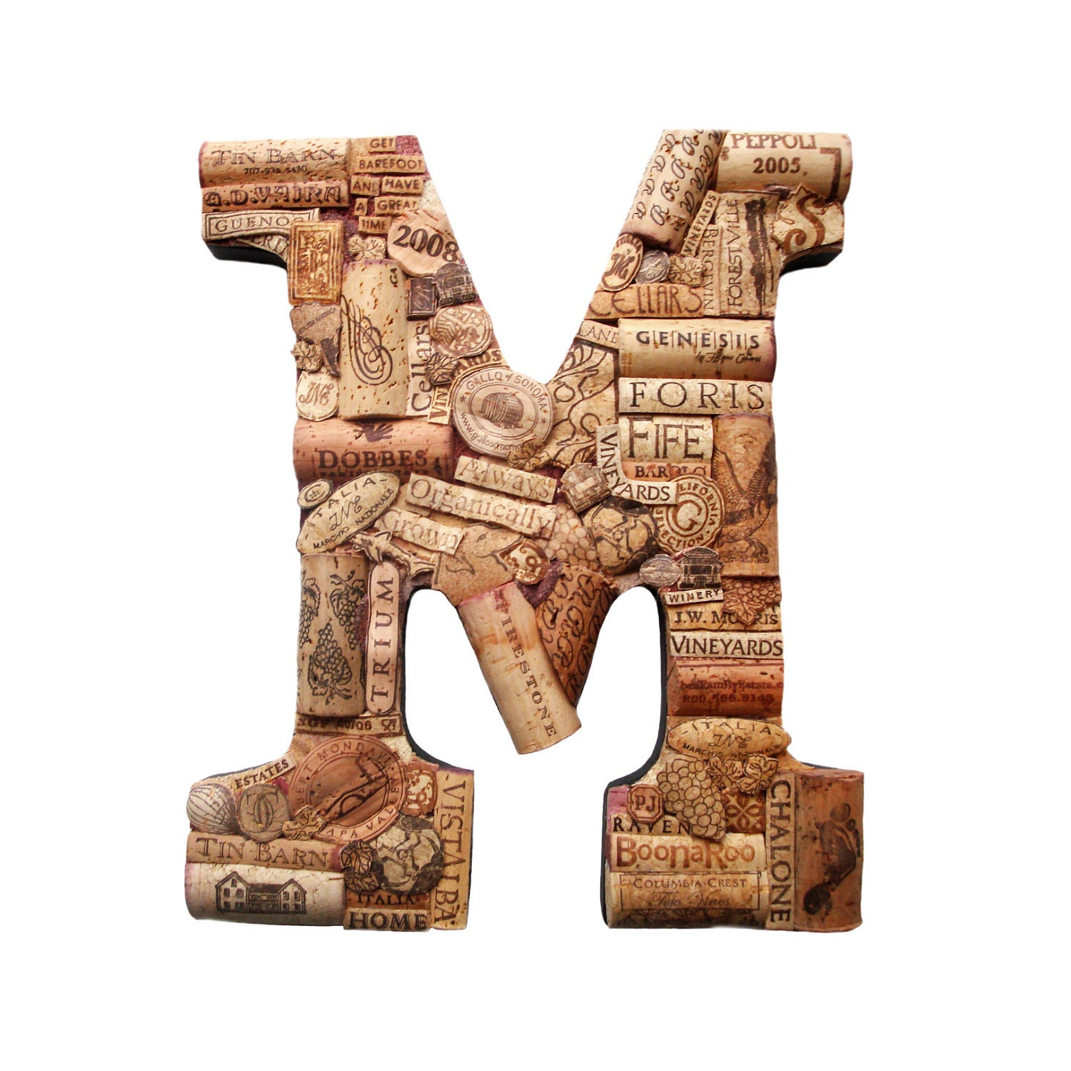 Customized Handmade Vintage Wine Cork Letter - Large Size - We Have EVERY Letter