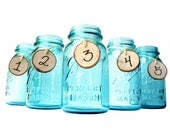 Antique Blue Mason Jar Flower Vase Centerpieces - Set of 5 - TheCountryBarrel Antique Blue Mason Jar Flower Vase Centerpieces - Set of 5 - TheCountryBarrel