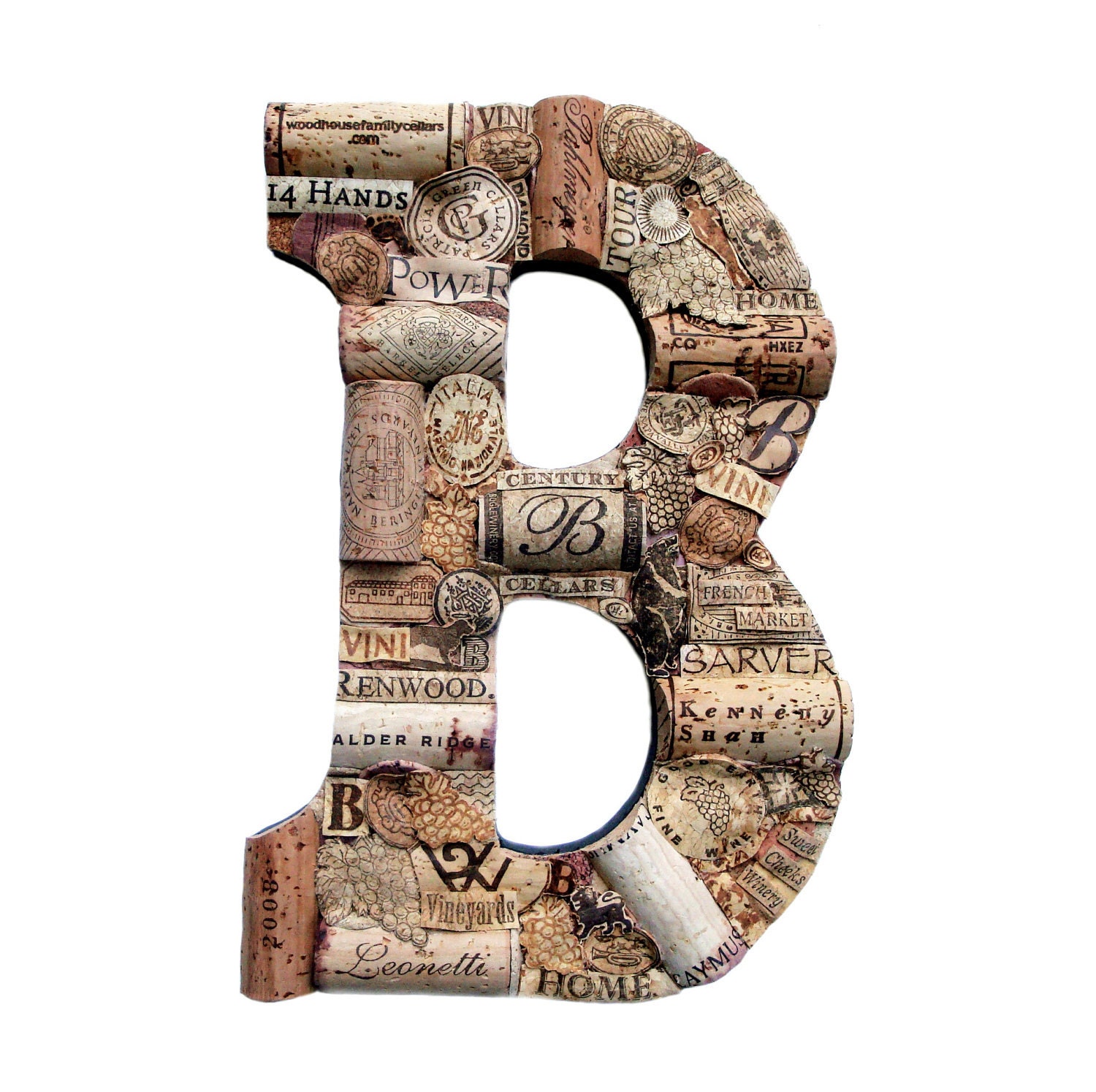 Customized Wine Cork Letter Handmade Vintage Decor  - Large Size - We Have EVERY Letter