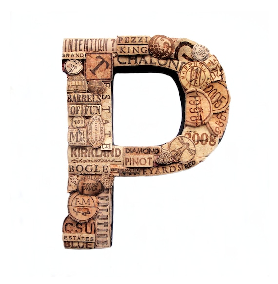 Customized Handmade Vintage Wine Cork Letter - Small Size - We Have EVERY Letter
