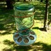 Upcycled Rustic Country Antique Blue Mason Jar Bird Feeder With Copper Hanger