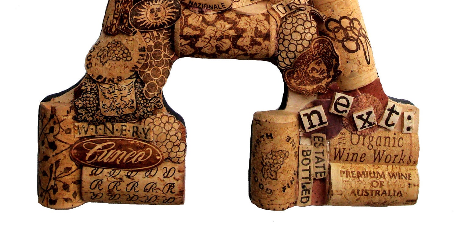 Customized Handmade Vintage Wine Cork Letter - Large Size - We Have EVERY Letter