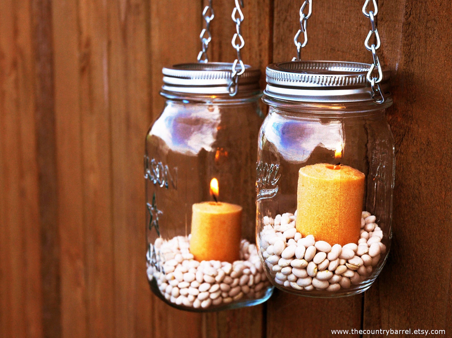 DIY Hanging Mason Jar Luminary Lantern Lids - Set of 2