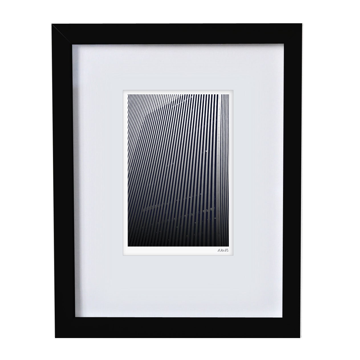 NYC Building Lines - Black and White Abstact Modern Contemporary Graphic Skyline - 8"x12" Size (Can also be 8"x10",larger, custom sizes)