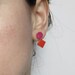 Last two pairs - Brass and leather earrings red and fuchsia