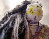 Japanese kimono style Day of the Dead art doll all handmade