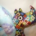 Plush monster ooak Fairy dog unique fabric art doll