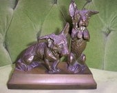 Pair of Vintage 3D Terrior or Dachsund Dog Bookends