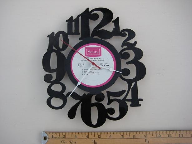 vinyl record clock (artist is Pete Fountain)