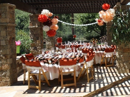 Wedding Shower, Engagement Party, Birthday, or Tea Party Linens with Chair Covers