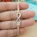 Karma-infinity bracelet, Khaki string karma bracelet for her, gift for him