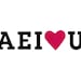 AEI love U. Black & magenta screenprint 8.3 x 11.7 (A4)