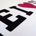 AEI love U. Black & magenta screenprint 8.3 x 11.7 (A4)