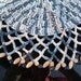 Beaded Crochet Jug/Bowl Cover in Blue & White Bamboo. Dining Accessories, Spring, Summer, Outdoors, Picnics.