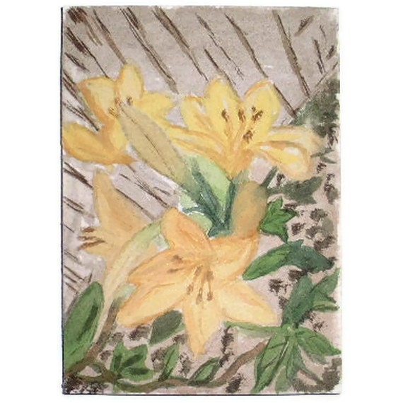 ACEO Original Watercolour - Lilies