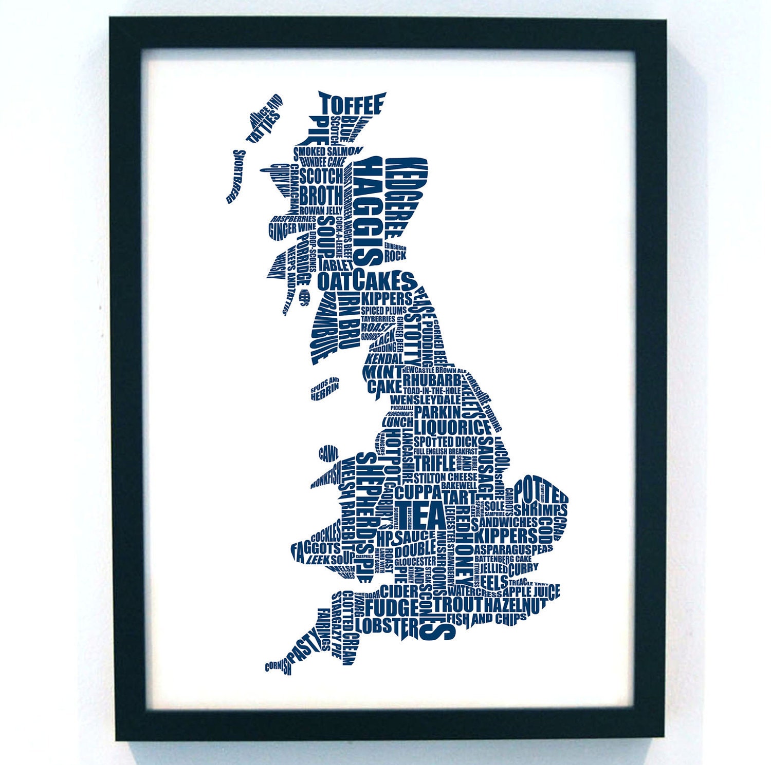 British Gastronomy Navy A2 42x60cm