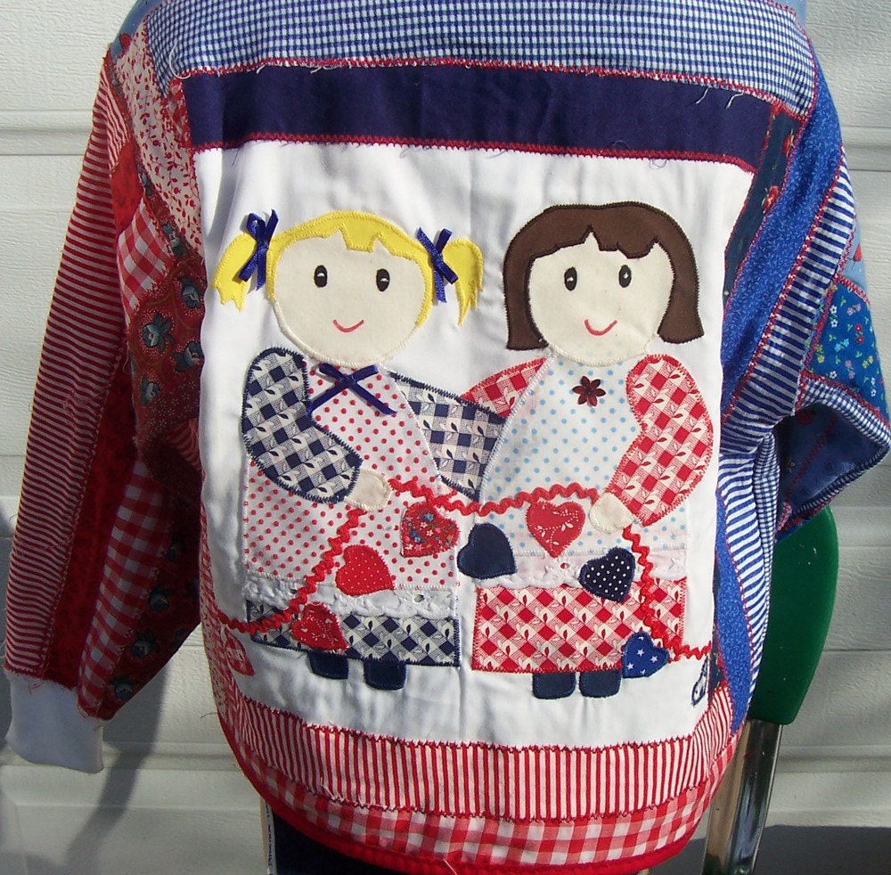 child's size medium patriotic sweatshirt jacket