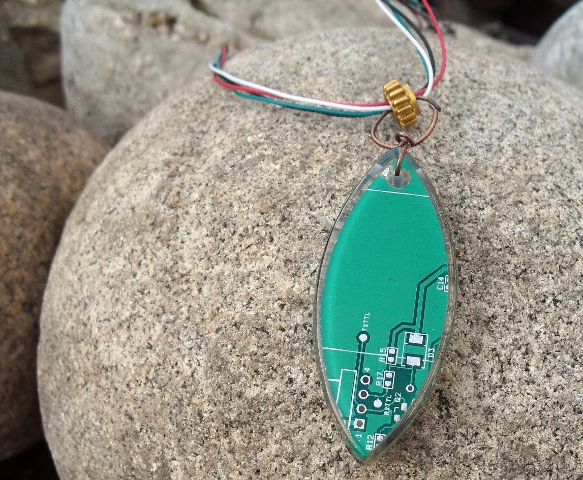Recycled computer necklace