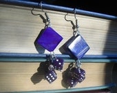 Dangly Purple Dice earrings SALE