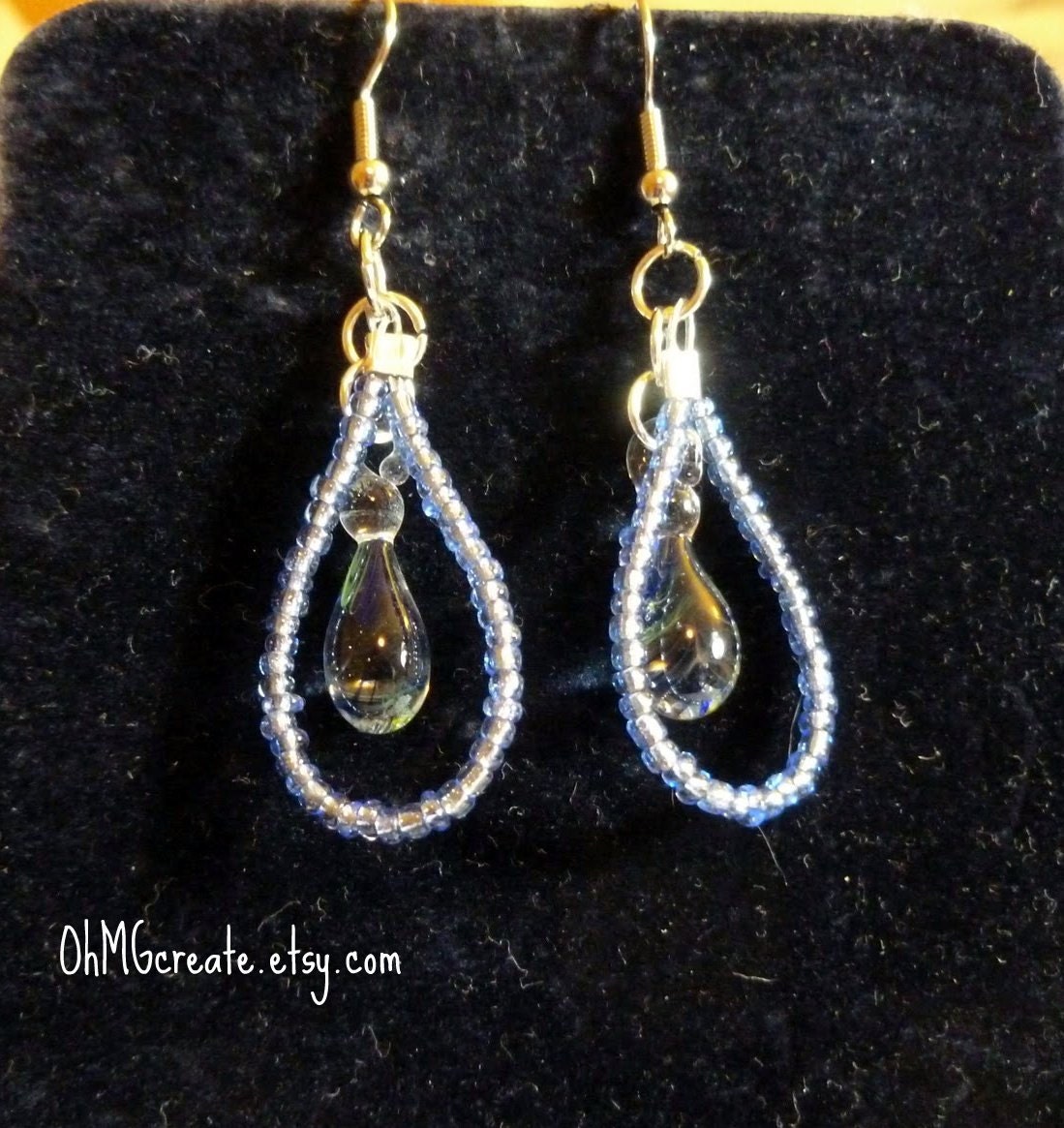 Dewdrop Lampwork Beaded earrings SALE