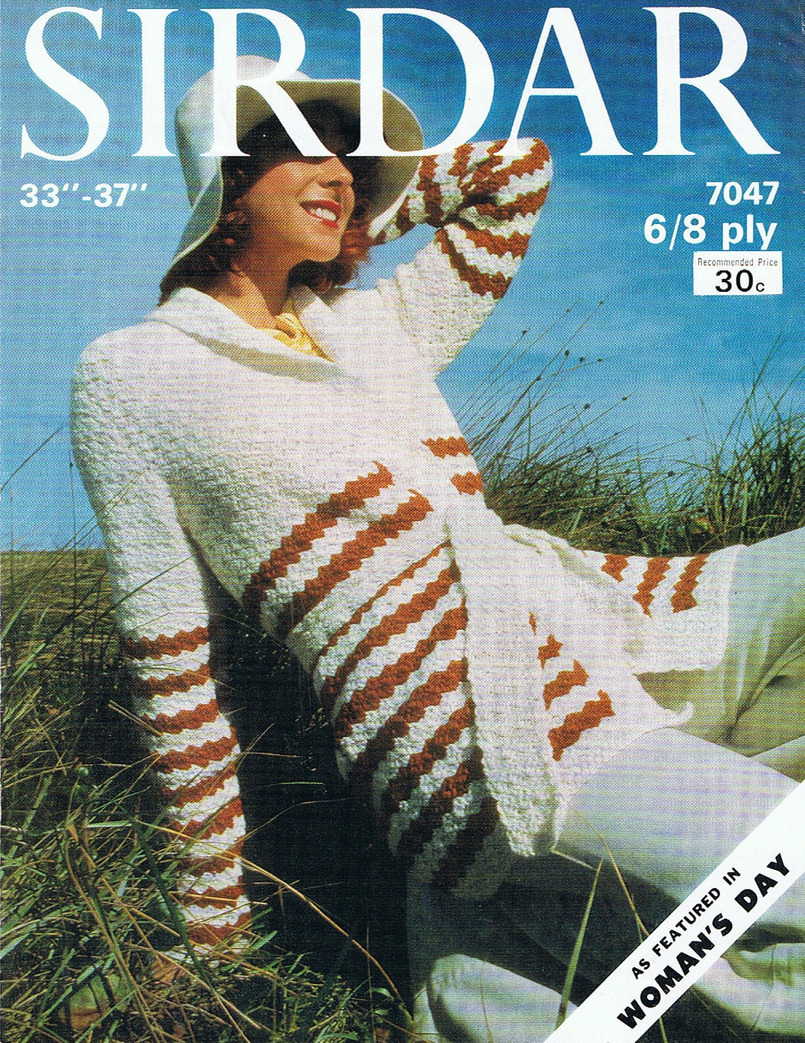 Long Slouchy Belted Cardigan 1970s Crochet Pattern PDF (T130)