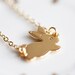 Easter Bunny Rabbit Necklace Gold Filled Chain Tiny Little Bunny Necklace Gold Plated Bunny Pendant Rabbit Jewelry - N124