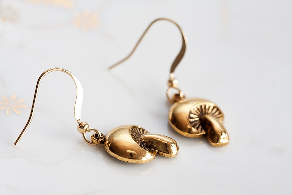 Tiny Mushroom Earrings - E042