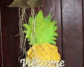 Pineapple Burlap Door Hanger Welcome