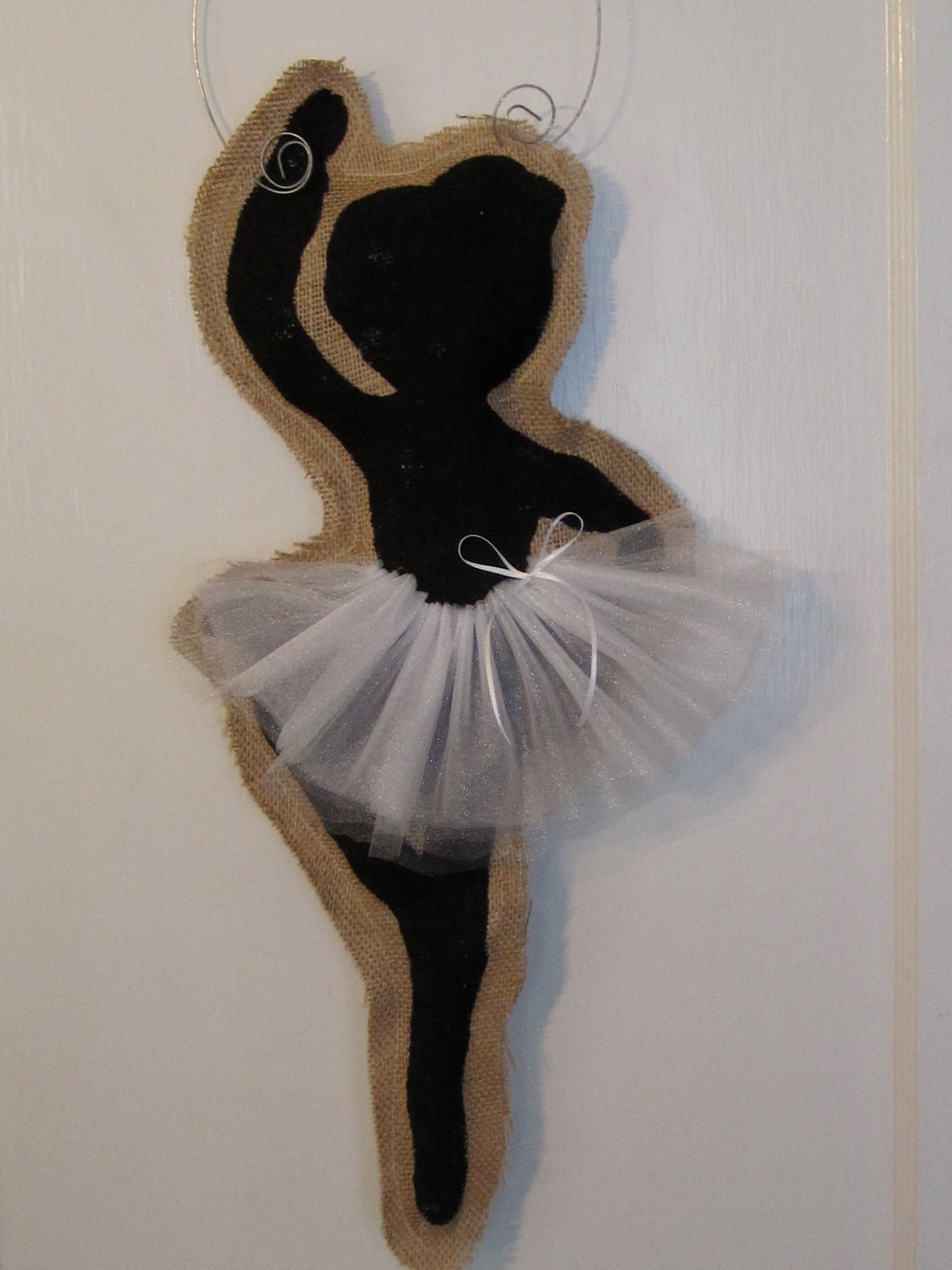 Burlap Ballerina Door Hanger with Tutu