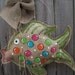 Burlap Fish Door Hanger with Polka Dots