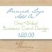 OOAK Premade Logo Add On: Custom One-Sided Business Card Design (To Match)