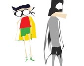 Batman and Robin original print 8.5 x 11"