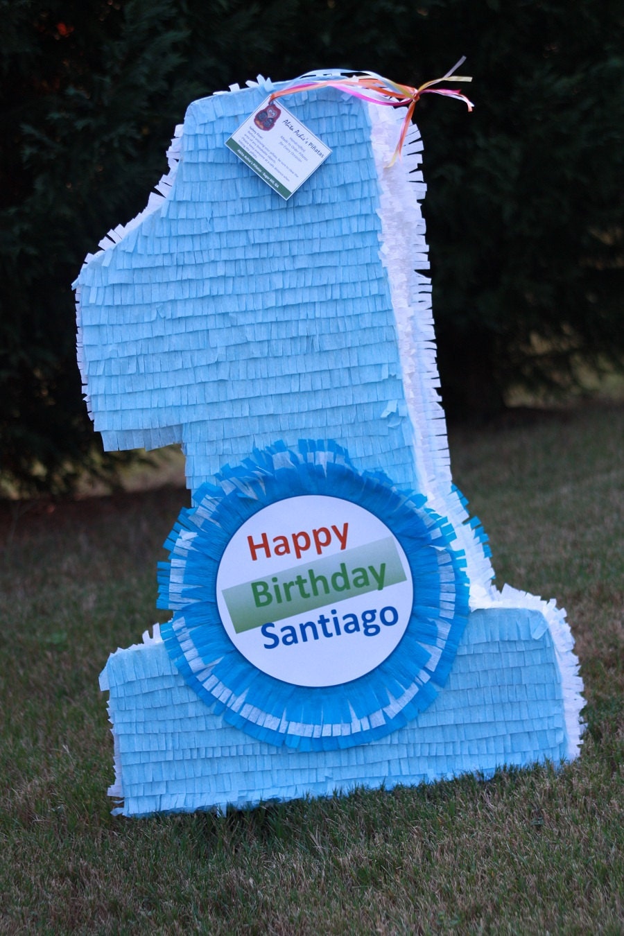 Large Customizable Number One Pinata. Solid Color Number 1. Custom Pinata.