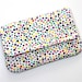 Small Clutch - Multi-Colored Dots in Green, Pink, Purple, Red, and Yellow on White - Ready to Ship