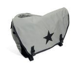 Silver and Black Medium Waterproof Messenger Bag