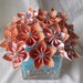 Tangerine and turquoise paper flower arrangement