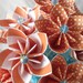 Tangerine and turquoise paper flower arrangement
