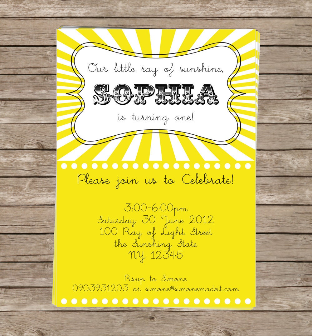 You Are My Sunshine Party Invitation & Printable Party Collection, EDITABLE Text PDF file - you personalize at home with Adobe Reader