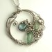 Rainbow Fluorite and Silver Sculpted Necklace Gemstone Circle
