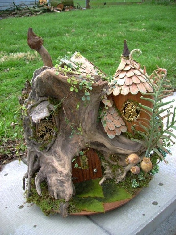 OOAK Driftwood FAIRY House unfurnished Dollhouse By J. McLaughlin Custom Furniture Available
