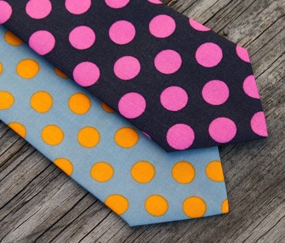 Polka Dot Tie for Boys ( green , teal , pink , gray )